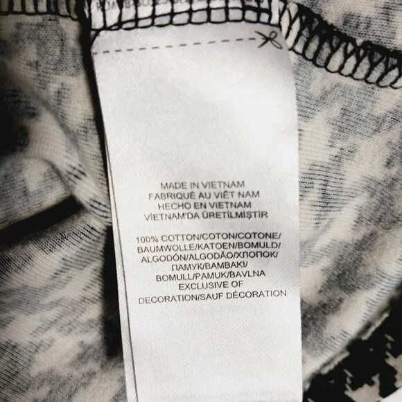 Lauren Ralph Lauren, Black & White Houndstooth Short Sleeve Cotton Top, Medium - Picture 12 of 13